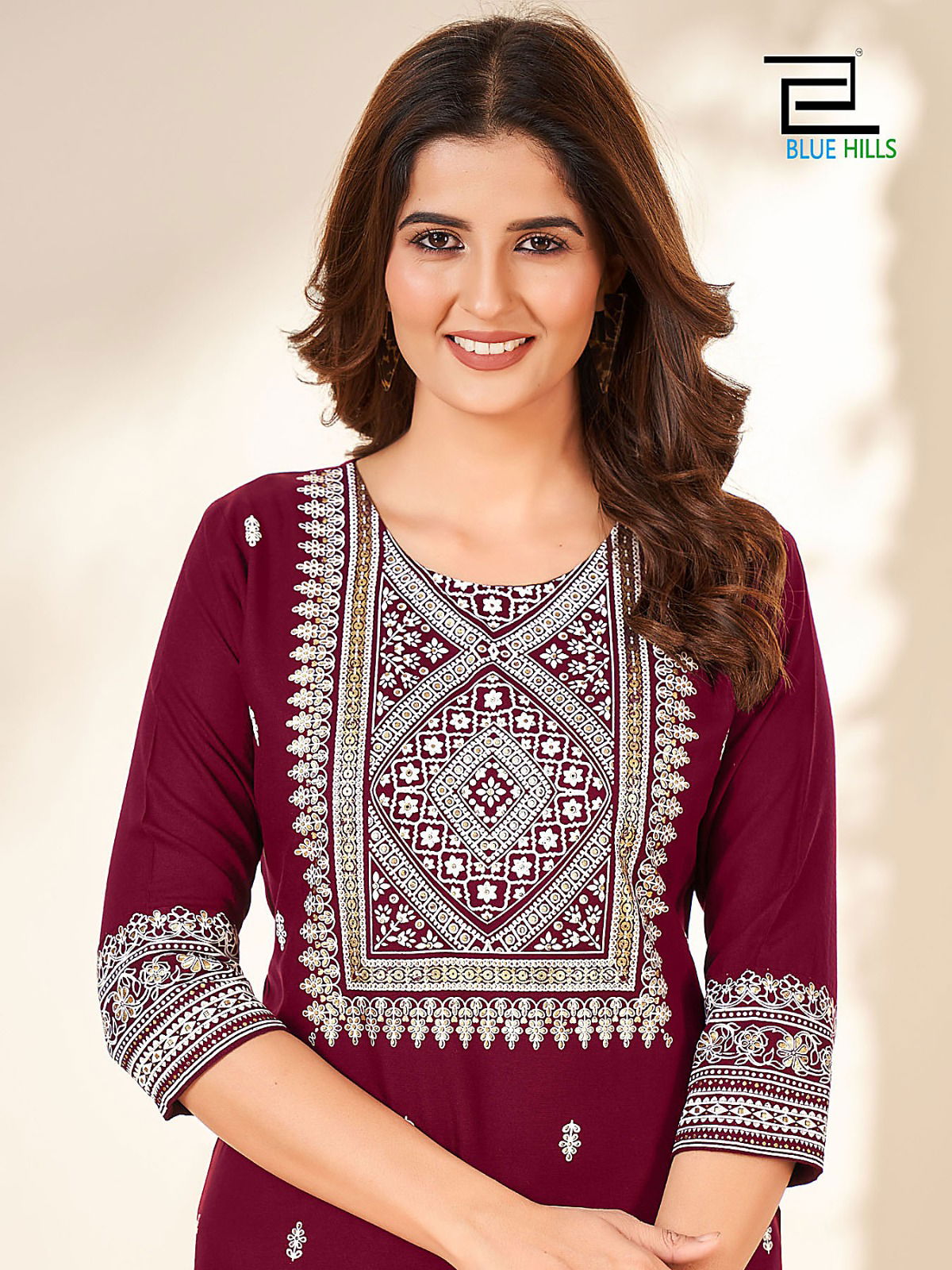 Blue Hills Peacock Rayon Printed Plus Size Kurti Catalog
